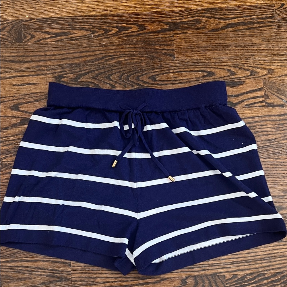 La Blanca Navy and White Striped Shorts